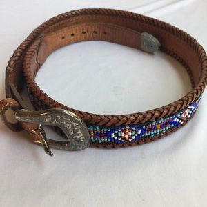 4/25🇺🇸VINTAGE EDDIE BAUER WESTERN BEADED BELT 32